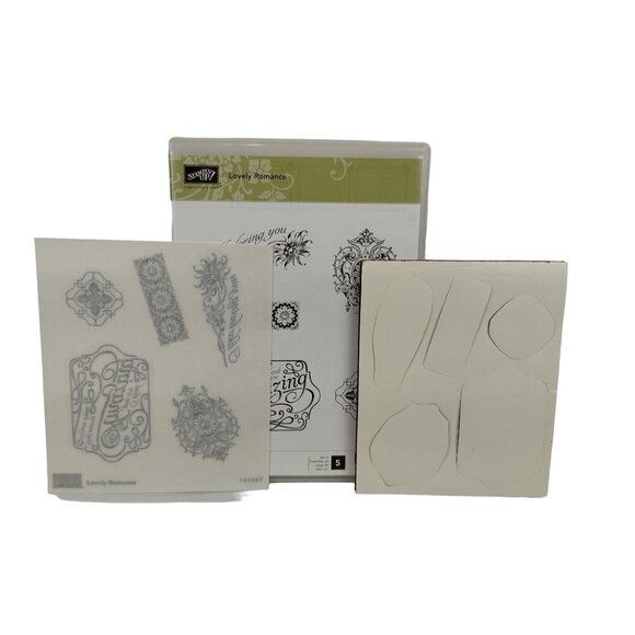 Stampin Up Lovely Romance 5 Piece Unmounted Retired Cling Stamp Set - Picture 5 of 5